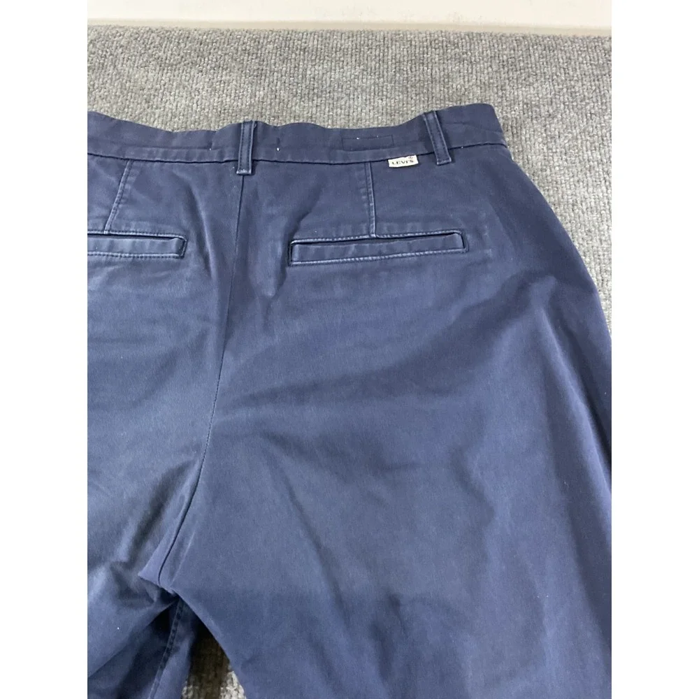 Levis Premium Essential Chino Pants Mens 28x29 Slim Fit Navy Blue Stretch Casual